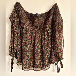 Off The Shoulder Floral Blouse